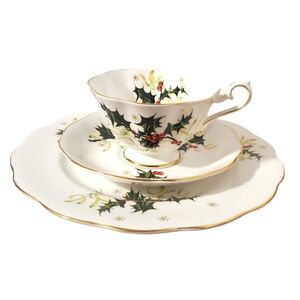 Vintage Royal Albert Yuletide Tea Cup Saucer and Tea Plate circa 1960